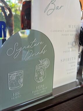 Signature Drinks Bar Menu Signs - Sage Green & White